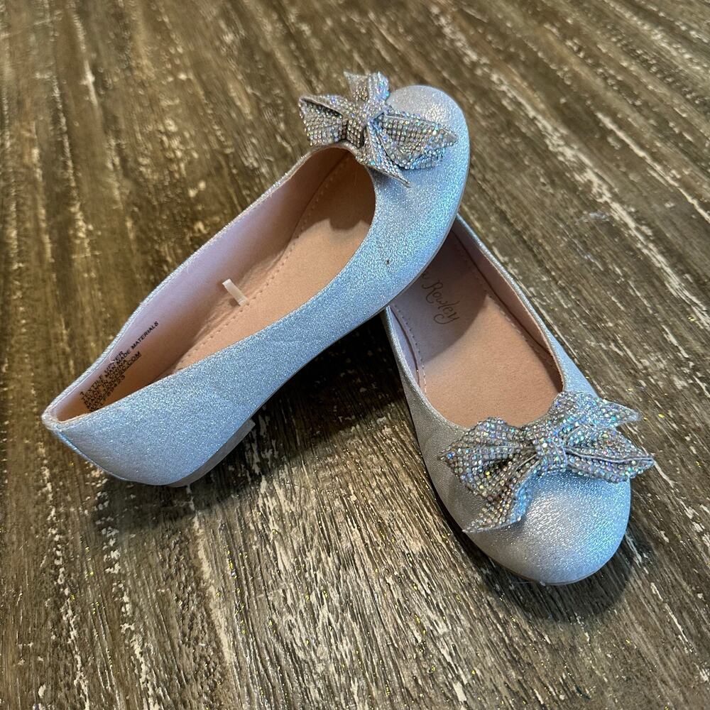 Cynthia Rowley Ribbon Bow Sparkle Flats Slip-On Shoes Ballerina Girls Size 1